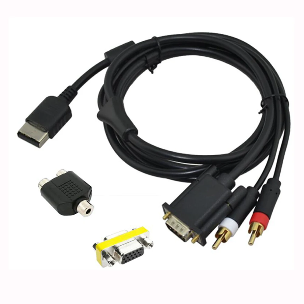 50 комплектов высокой четкости VGA кабель адаптер 3 5 мм 2RCA аудио Box для консоли