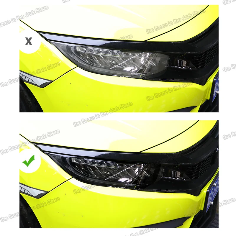 Автомобильная Прозрачная Черная защитная пленка типа r из ТПУ для фар Honda Civic 2015 2016