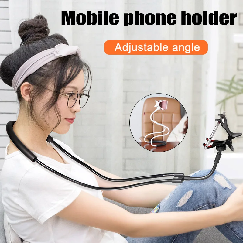 

Newly Universal Long Arm Hanging Neck Cell Phone Stand Mount Bendable Bracket Holder BN99