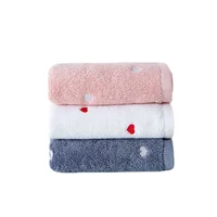 Pure cotton towel peach heart Solid color creative daily necessities washcloth bathroom comfortable fashion Absorbent 35*75 1