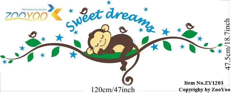 ZY1203 Copyright/New Style Cartoon Monkey Forest Sweet CHILDREN'S Room/120 Cm/Foreign Trade Wall Stickers