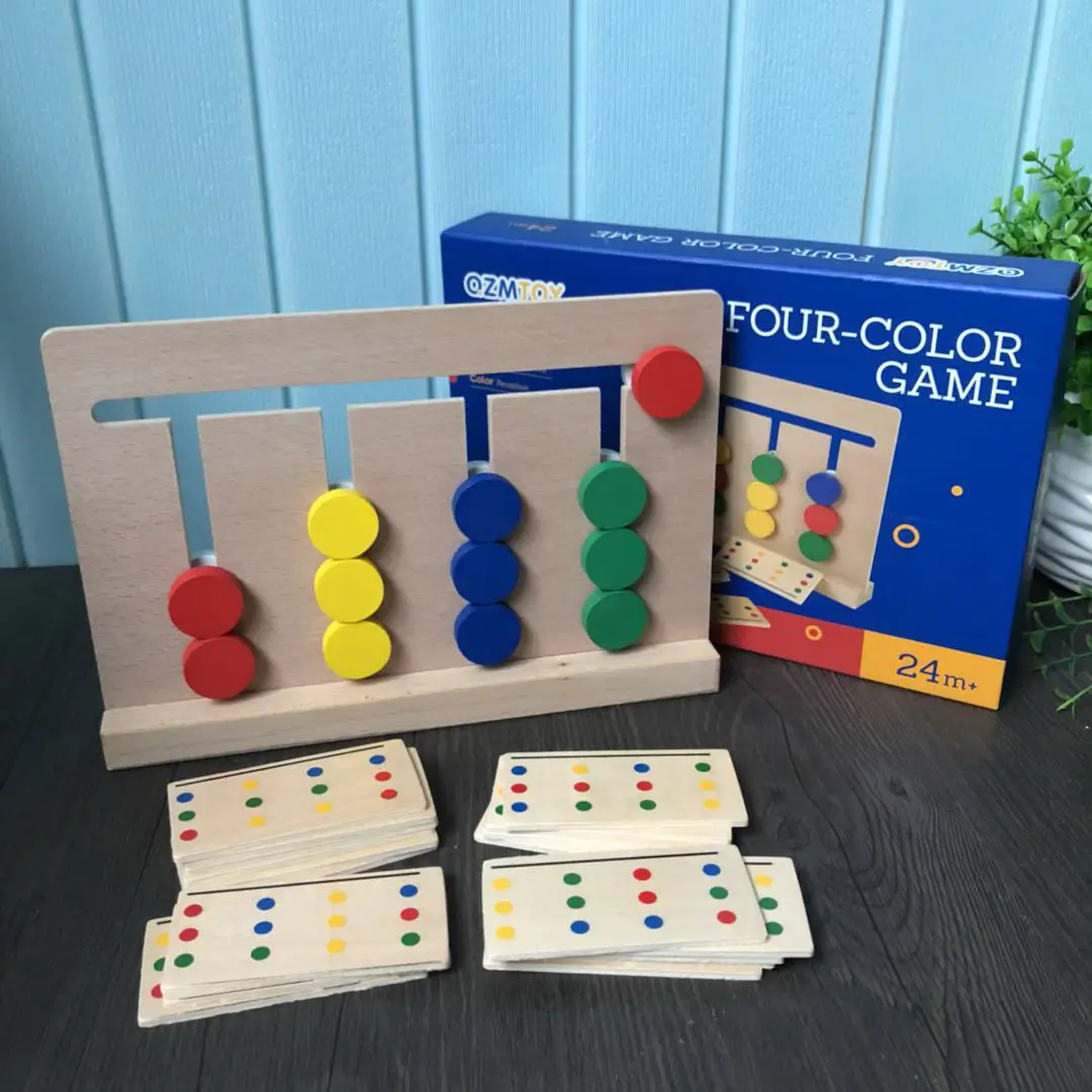 

ENLIGHTEN Early Educational Teaching Aid Montessori ENLIGHTEN Educational Children Logic Game Toy Four Colors Game
