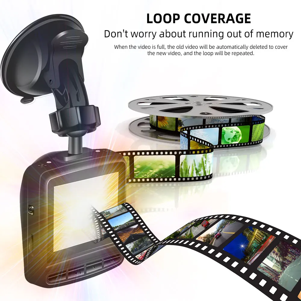  FANSICOUK Mini Car DVR Camera 2.5'' FHD 1080P G-Senor Video Looping Recorder Night Vision Motion De