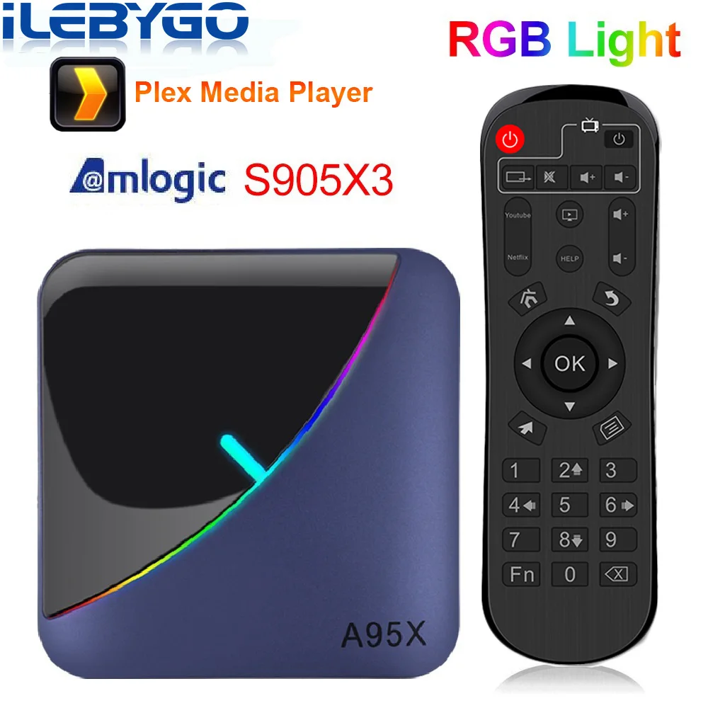 ТВ приставка A95X F3 Android 9 0 Amlogic S905X3 4 ГБ 64 двойной Wi Fi 8K 60fps Netflix Youtube медиаплеер для smart