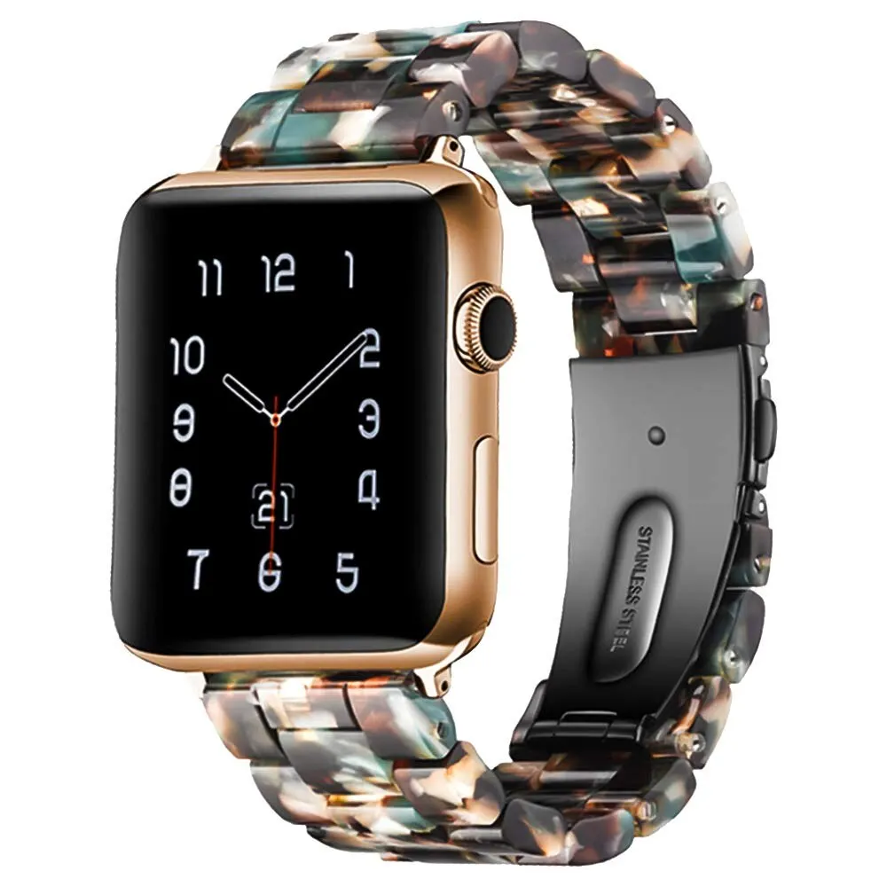 Ремешок из смолы для Apple watc0h 5 4 44 мм 40 мм iwatch ремешок 42 мм 38 мм из нержавеющей стали Пряжка Ремешок Браслет Apple watch 5 4 3 2 1