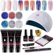 Makartt 16 шт. гель для наращивания ногтей набор для начинающих гелей с красивыми блестящими порошками, гибридный строительный гель, инструмент для сушки ногтей
