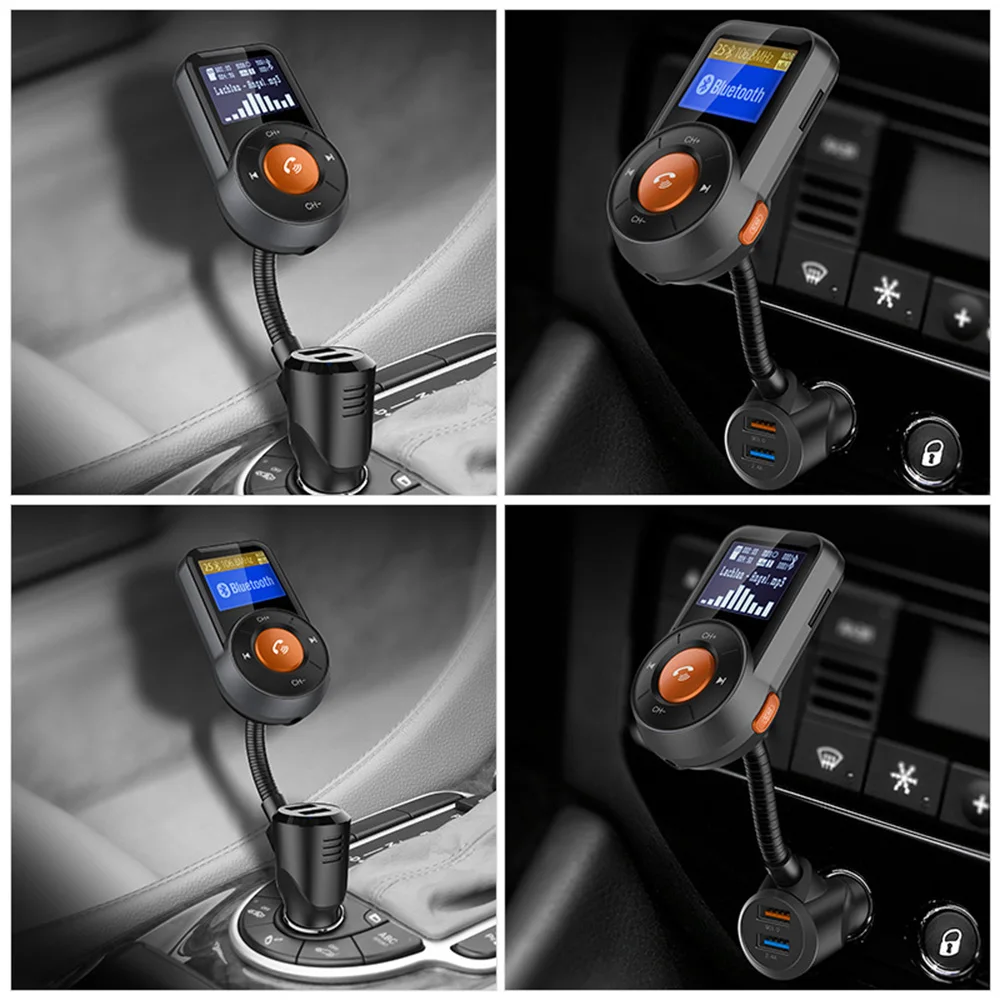 ET BT76 Bluetooth fm-передатчик беспроводной радио адаптер Hands-Free автомобильный комплект QC3.0 и Smart 2.4A двойной USB порт Автомобильный MP3-плеер