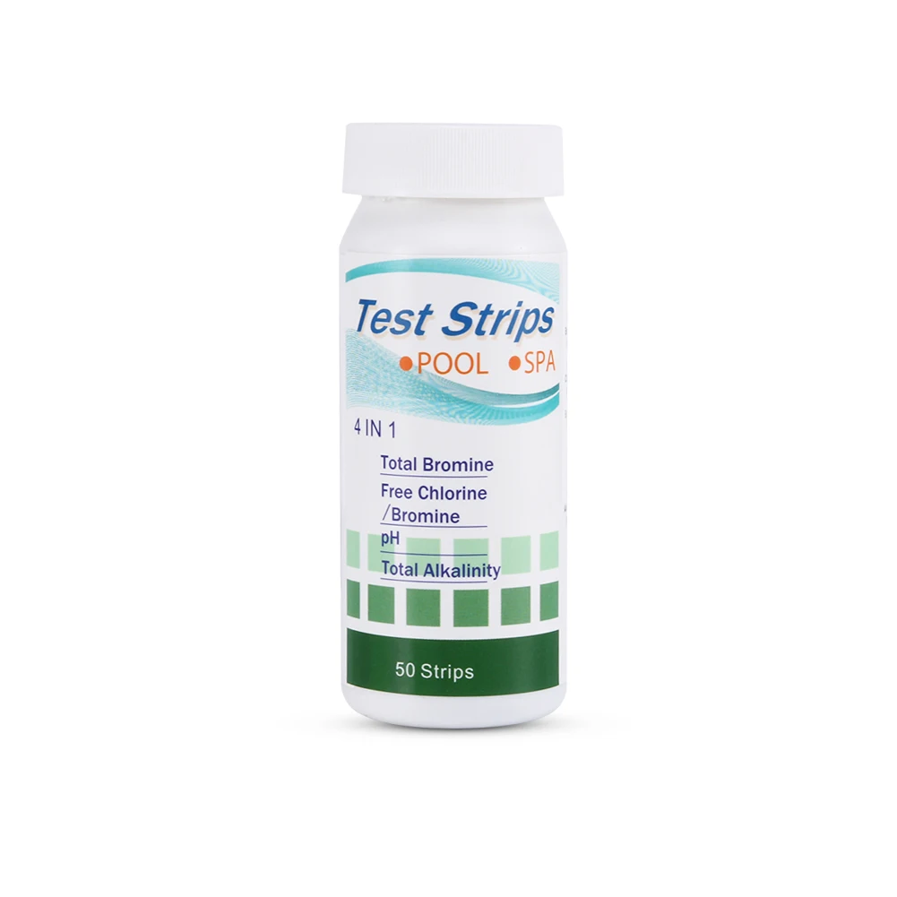50Pcs 4 In 1 Swimming Pool Spa Test Strips Free Chlorine pH Bromine Total Alkalinity Water Test Tool SEC88