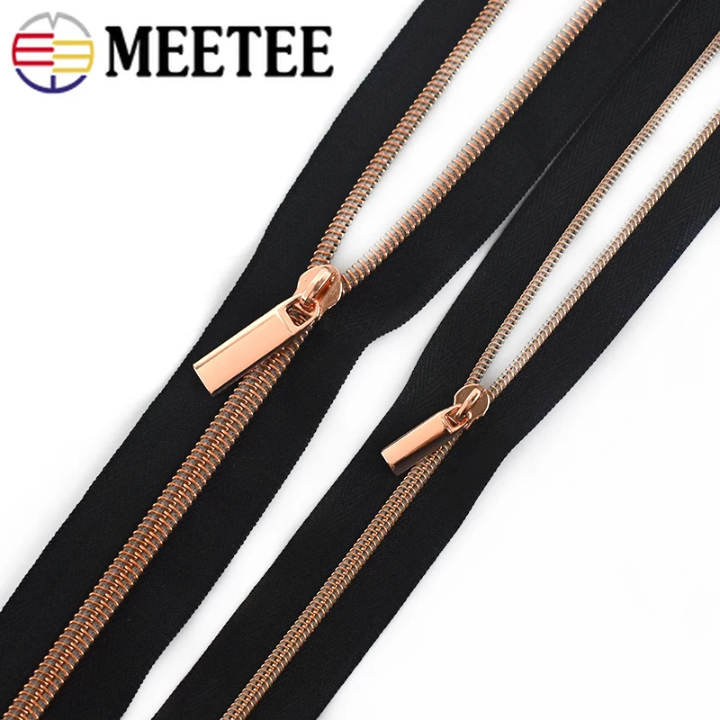 10 м Rosegold зубы 3 #5 # разъемная застежка-молния нейлона для пошива одежды