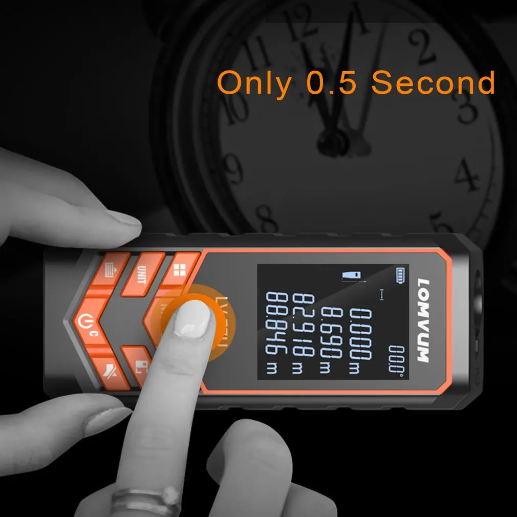 LOMVUM Laser Range Finder Auto Level Distance Meter Measuring Instrument Rangefinder 40m 50m 60m 80m 100m 120M IP65 waterproof
