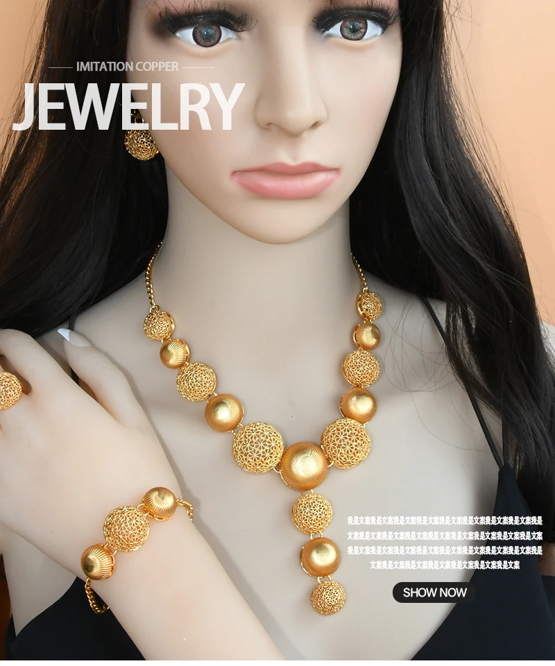 Nigerian Wedding Jewelry Set Bridal Necklace Earrings Bracelet Ring Sets Dubai Italian Gold Plated Big African 24k Jewellery Nigerian Wedding Jewelry Set Bridal Necklace Earrings Bracelet Ring Sets Dubai Italian Gold Plated Big African 24k Jewellery