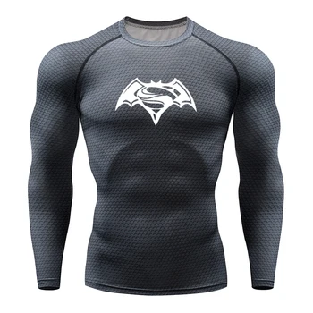 

Compression stretch skull sports shirt men's quick-drying men's running t-shirt snake gym clothing fitness top Rashgard footba
