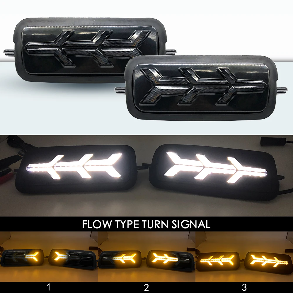 

For Lada Niva 4X4 1995 LED DRL Lights With Running Turn Signal PMMA / ABS Plastic Function Accessories Car Styling Tuning