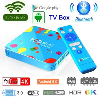 

4GB 128GB 32GB H96 Mini Android 9.0 Smart TV Box Allwinner H6 Quad Core 64-Bit 6K H.265 5G Wifi Bluetooth Youtube Set top box