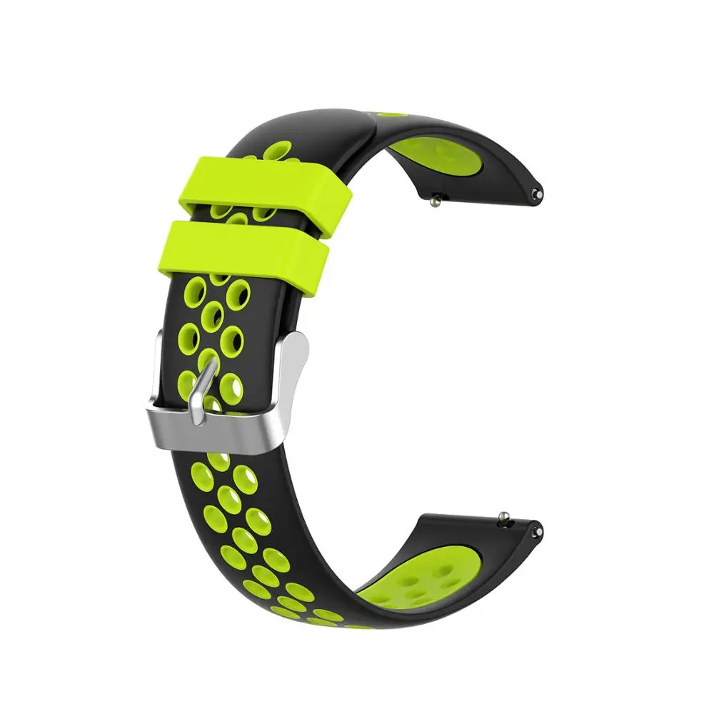 Black green Ремешок для смарт-часов Garmin Forerunner 645 музыка/245/245 М Силиконовый браслет 20 мм ремешок для часов для vivoactive 3 музыки/vivomove HR часы-браслет - Цвет ремешка: Black green