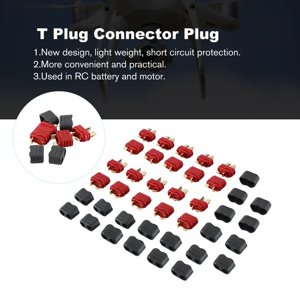 

10Pair Amass Upgrated Connector T Plug Connector Plug Female and Male Connector Plugs For RC Airplane Multirotor Drone Plug