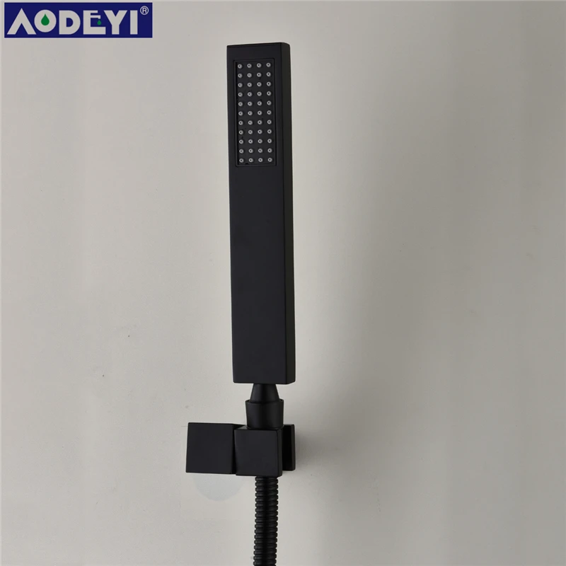 Black Brass Thermostatic Faucets Bathroom Faucet Set Thermostatic Mix Valve With 8/10/12 Inch Rainfull Shower Head 3 ways