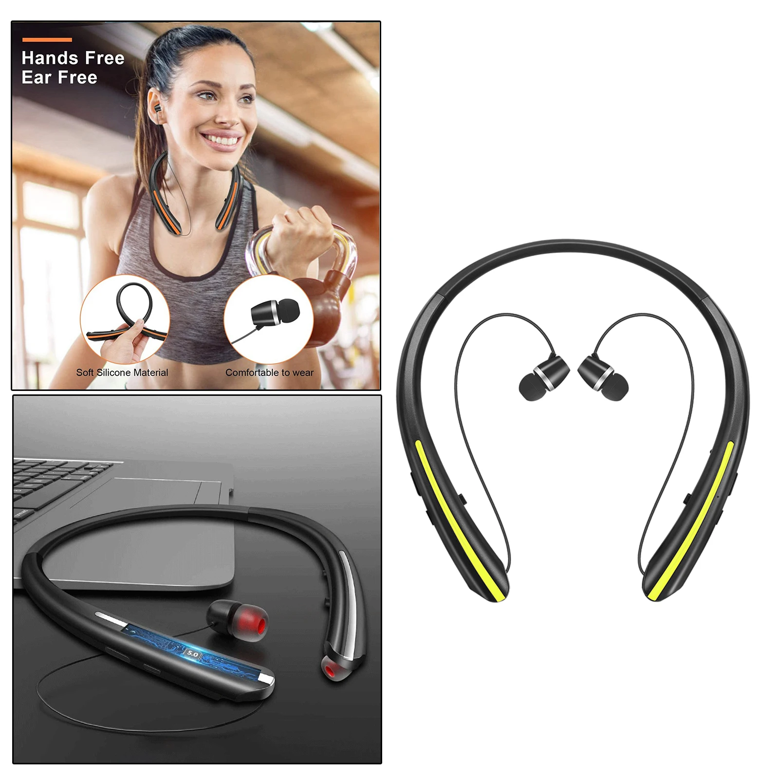 Bluetooth Headphone Neckband Bass 