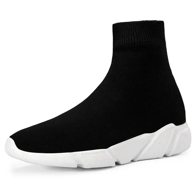 Women Shoes Unisex Short Plush Shoes HighTop Men Socks Boots Soft Sneakers Women Large Size 35-46 Women Platform Vulcanize Shoes Black