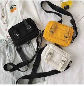 

Leisure Small Bag Women 2020 New Single Shoulder Bag Student Canvas Messenger Bag Korean Fashion Small Square Bag