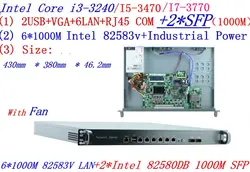 Intel 1U сети сервера OEM аппаратного устройства 6Nic 1000 м 2 * SFP Network Server applaince i3 3240 с 1U стойку шасси
