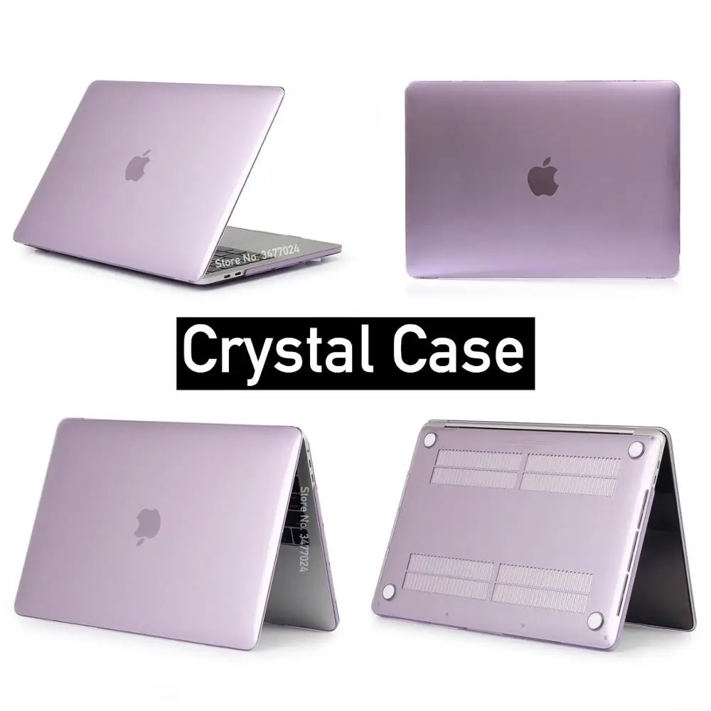 crystal-Purple Матовый или прозрачный чехол для ноутбука Macbook Pro retina Air 11 12 13 15, для mac Air 13 A1466 A1932, чехол pro 13,3 15 - Цвет: crystal-Purple