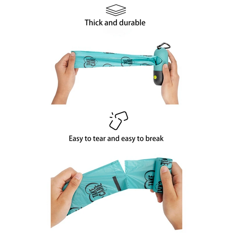 6 рулонов мешков для подстилок для домашних животных держатель мешка для подстилки(с) Светодиодный светильник для путешествий принадлежности для чистки какашек/герметичность Прямая поставка