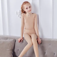 Girls Thermal Underwear Suits Nude Stretch Ballet Underwear Set Dance Tights Leotard for Winter - Image 3