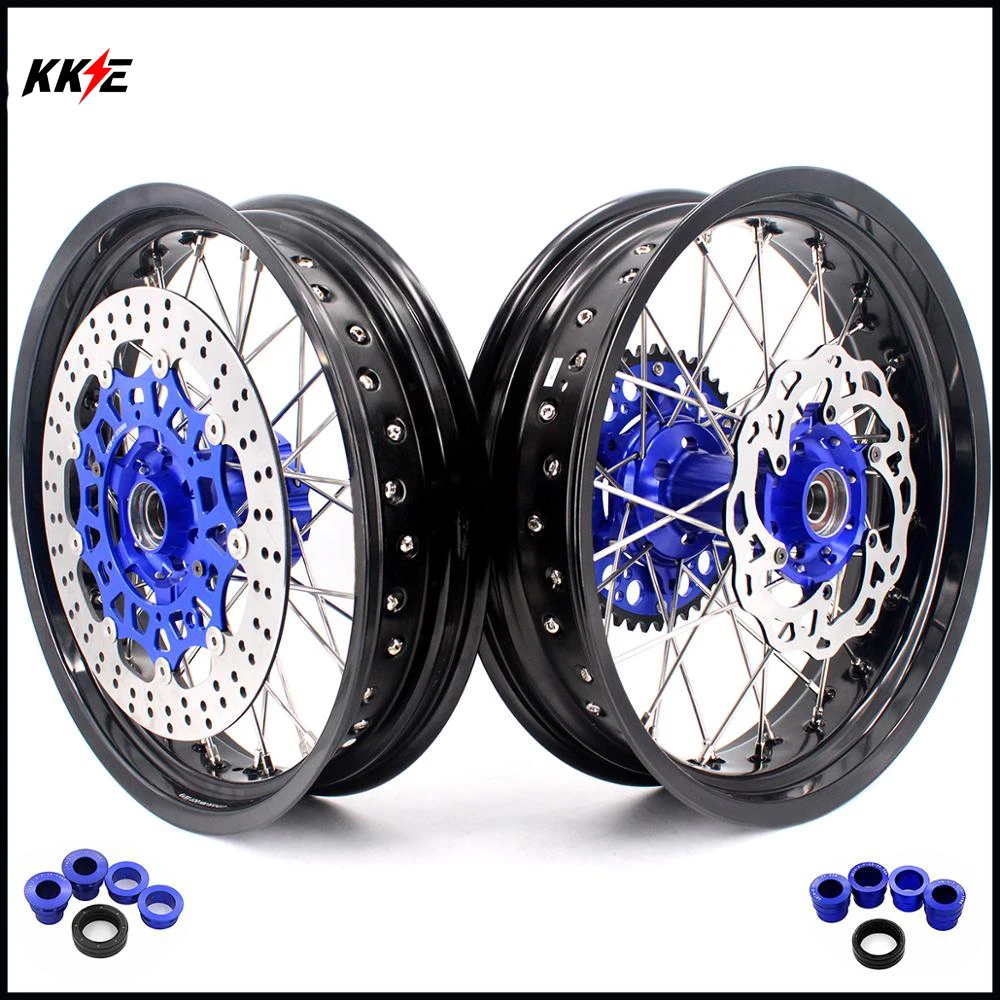 3 5/5 0 полный комплект колес Supermoto для HUSQVARNA TE TC FE FC 125 250 350 450 2014 2019 Supermotard Disc Blue|motard