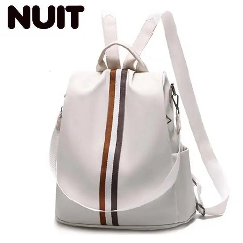 

Bags For Women Backpack Fashion Oxford Anti-theft Fabric Student Bag Color Matching Woven Belt Decoration Girl Backpack mochila