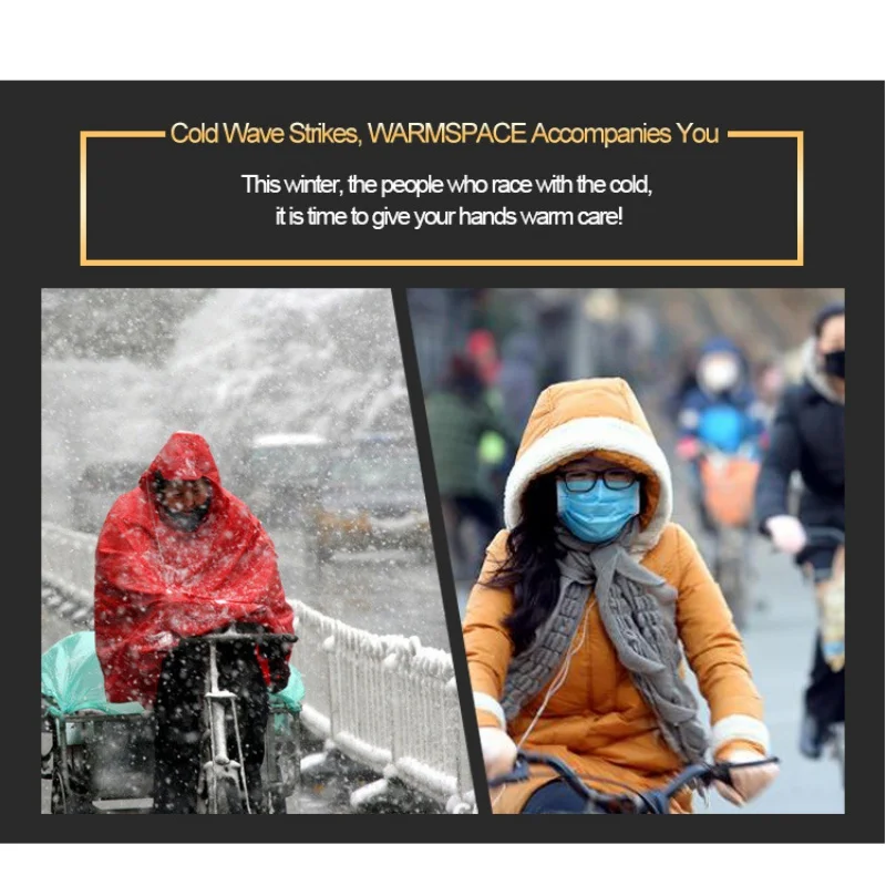 2pcs Winter Hand Warmer Electric Thermal Gloves Waterproof Heated Gloves Battery Powered For Outdoor Motorcycle Skiing