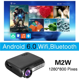 ALSTON M2/M2W FULL HD 1080P светодиодный проектор домашний мультимедийный проектор на выбор Android Версия WiFi HDMI USB Видео 1080 Bluetooth Proyector