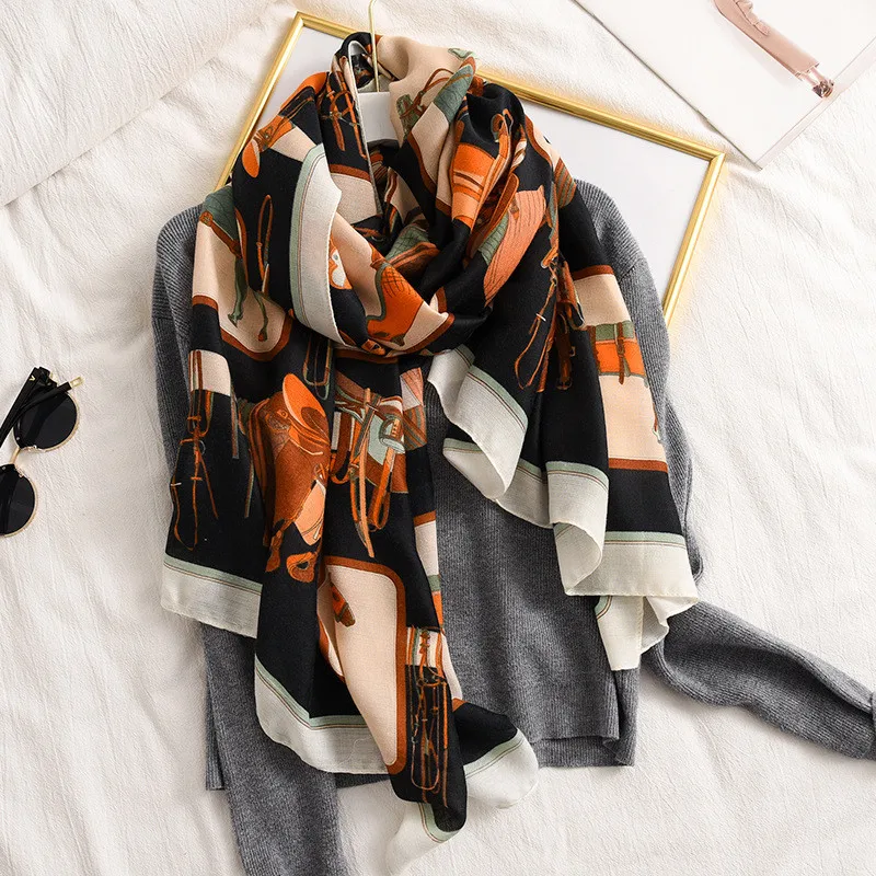 Стиль Китайский шелковый осенний и зимний женский популярный хлопковый шарф с принтом женский солнцезащитный пляжный качественный платок модный платок