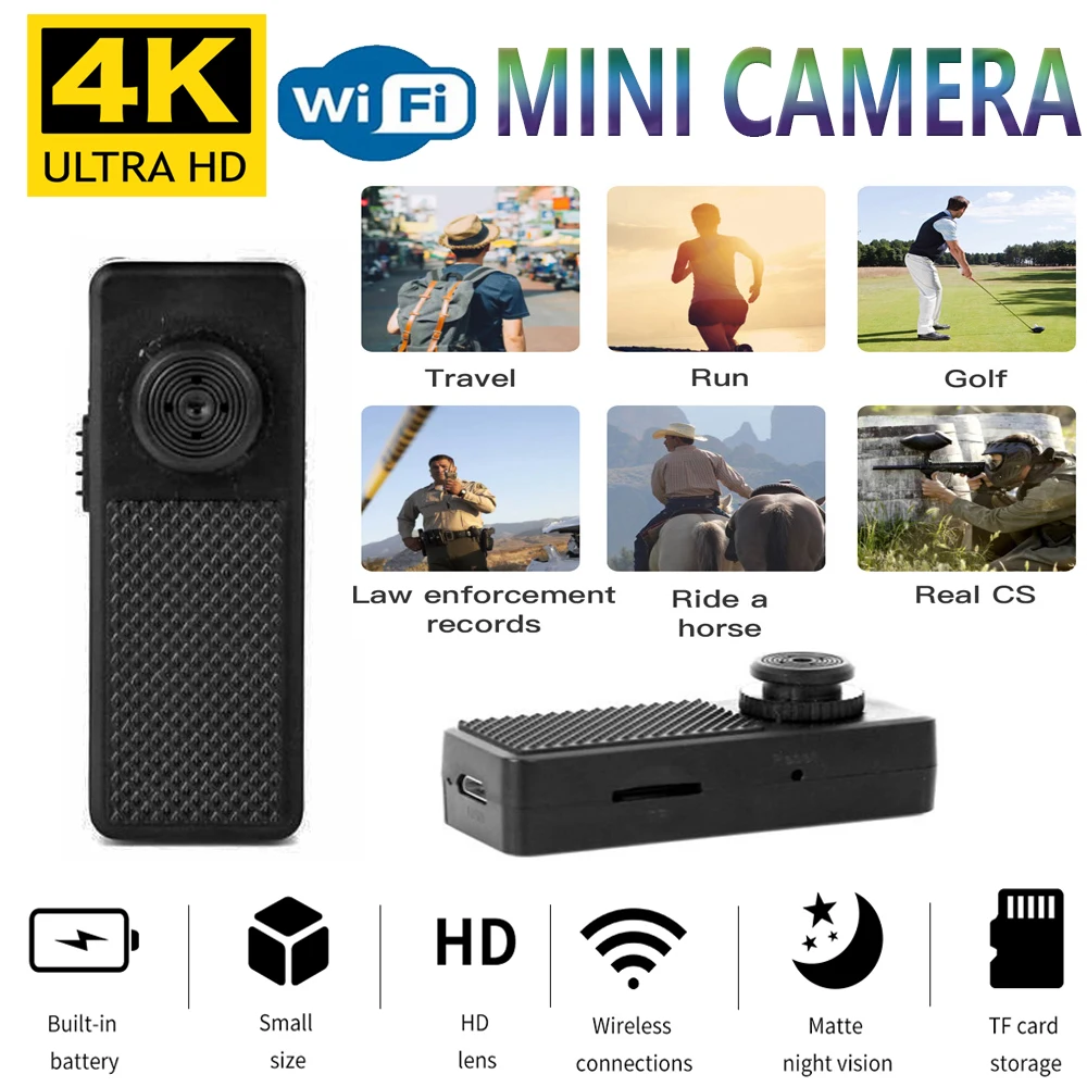 Мини-камера HD 4K Беспроводная с поддержкой Wi-Fi | Электроника