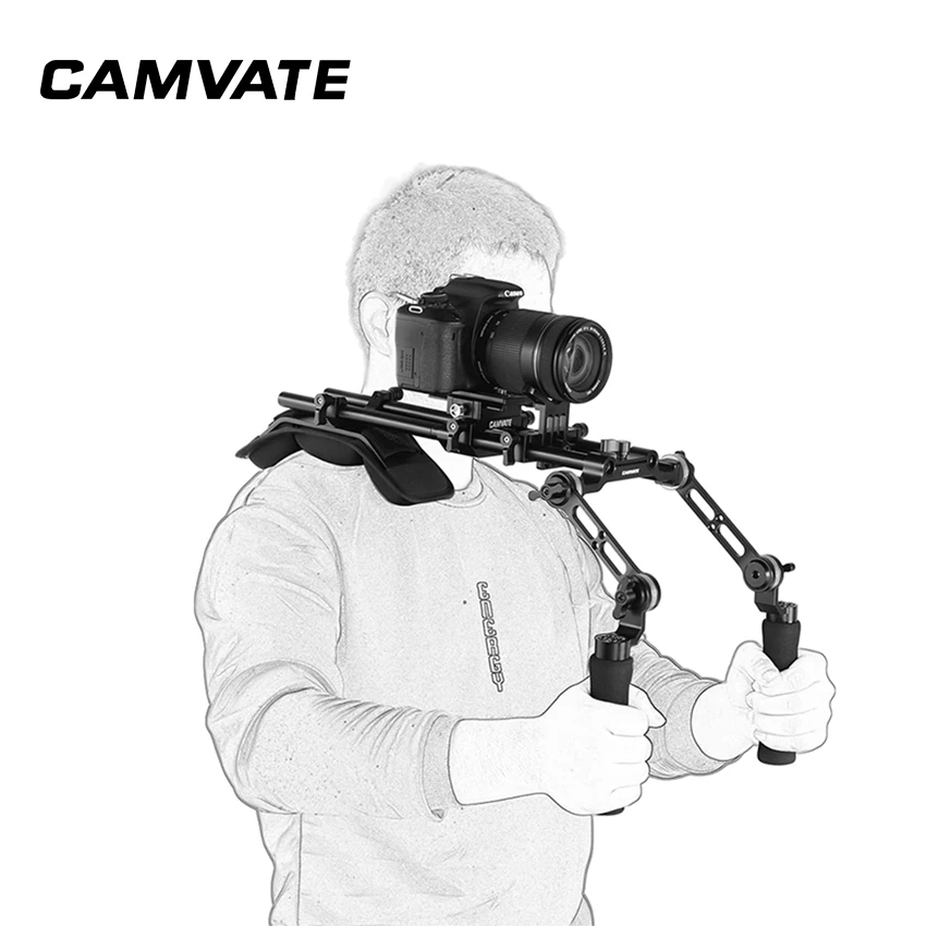 Наплечная установка CAMVATE с креплением Manfrotto QR и удлинительной розеткой для DSLR камеры DV видеокамеры C2409