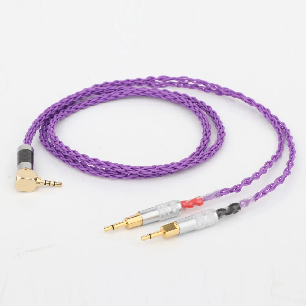 HiFi Compatible 2 5mm Balanced Right Angled Plug for HD700 Headphone Upgrade Cable OCC Wire Replacement Audio Upgrade Cable
