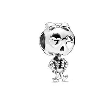 

Autumn 925 sterling silverCartoon Skeleton Girl Charm PendantFits original Bracelets Necklace Making Fashion DIY Jewelry