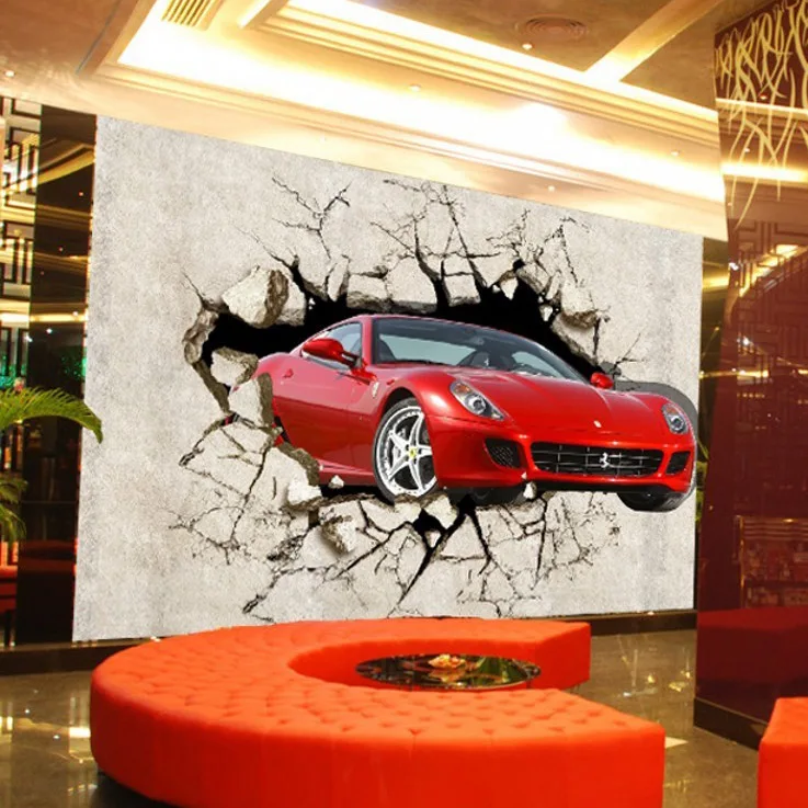 На заказ любой размер 3D спортивный автомобиль плакат фото обои Гостиная Кабинет Спальня ТВ фон Настенная роспись обои де Parede 3D - Цвет: MU794D