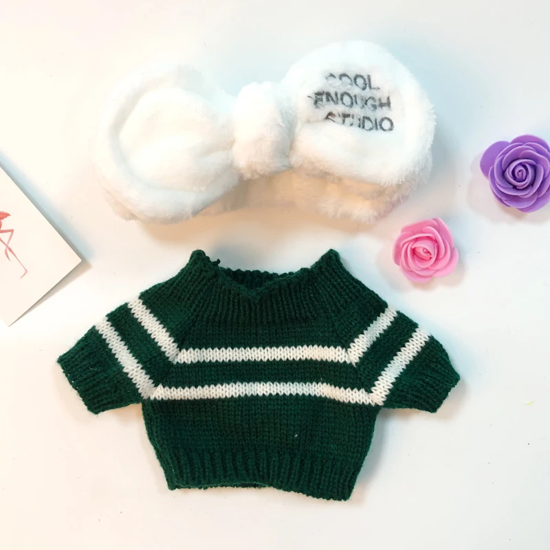 Милая Одежда для кукол, аксессуары для волос Kawaii, для девочек, повязка для волос, для мытья лица, для бега, для макияжа, LaLafanfan, кафе, утка, плюшевая игрушка, подарки для девочек - Цвет: dark green