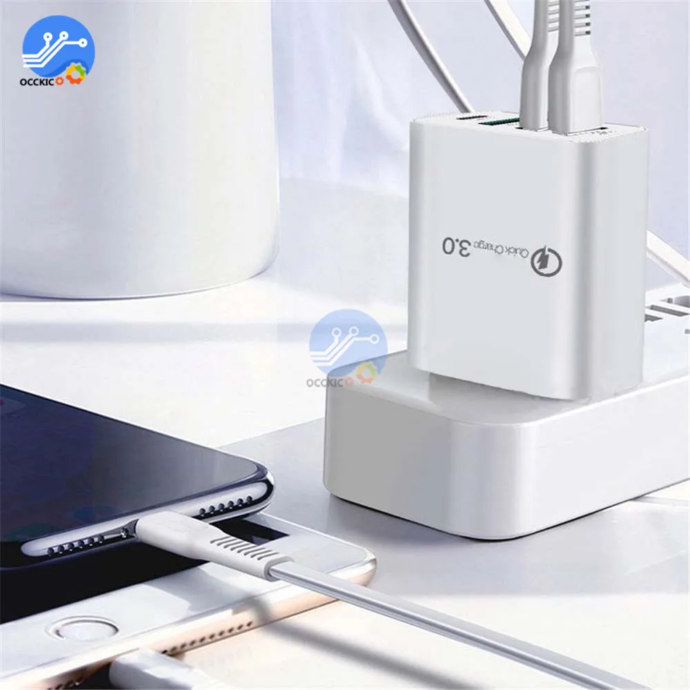 4 порта USB зарядное устройство QC3.0 Quick Charg для iPhone samsung 48 Вт телефон Универсальный Быстрая зарядка настенный адаптер США ЕС Великобритания AU Plug