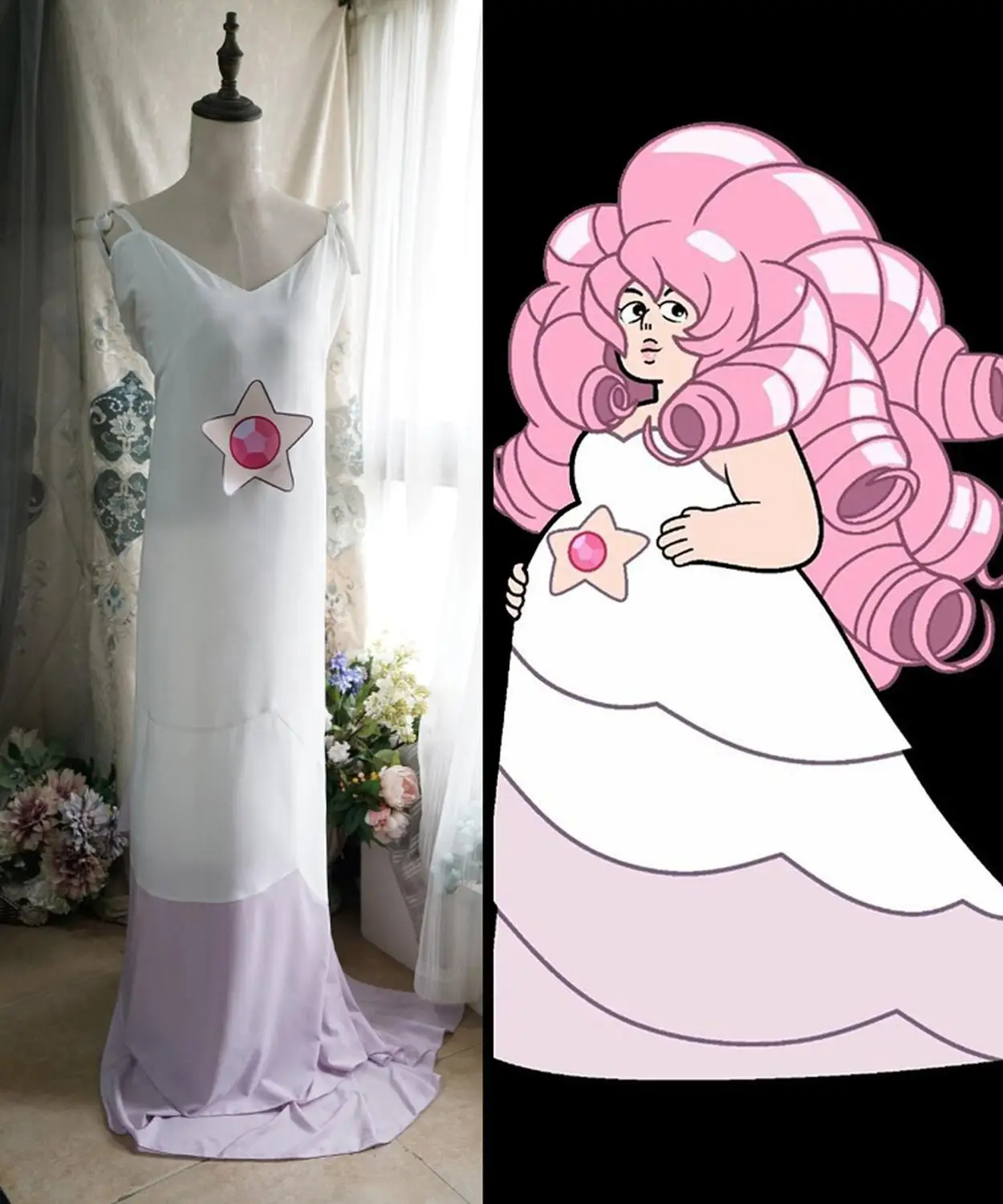 Cosplay Legend Anime Steven Universe Rose Quartz Maxi Dress Costume Custom Made H001 Anime Costumes Aliexpress