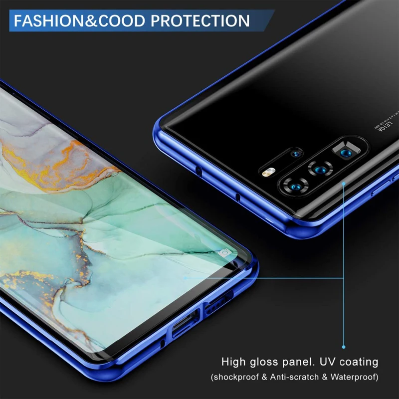 Двусторонний стеклянный магнитный металлический чехол для huawei P30 P20 Pro удобный телефонный футляр для huawei mate 30 20 Pro Lite Nova 4e чехол для телефона