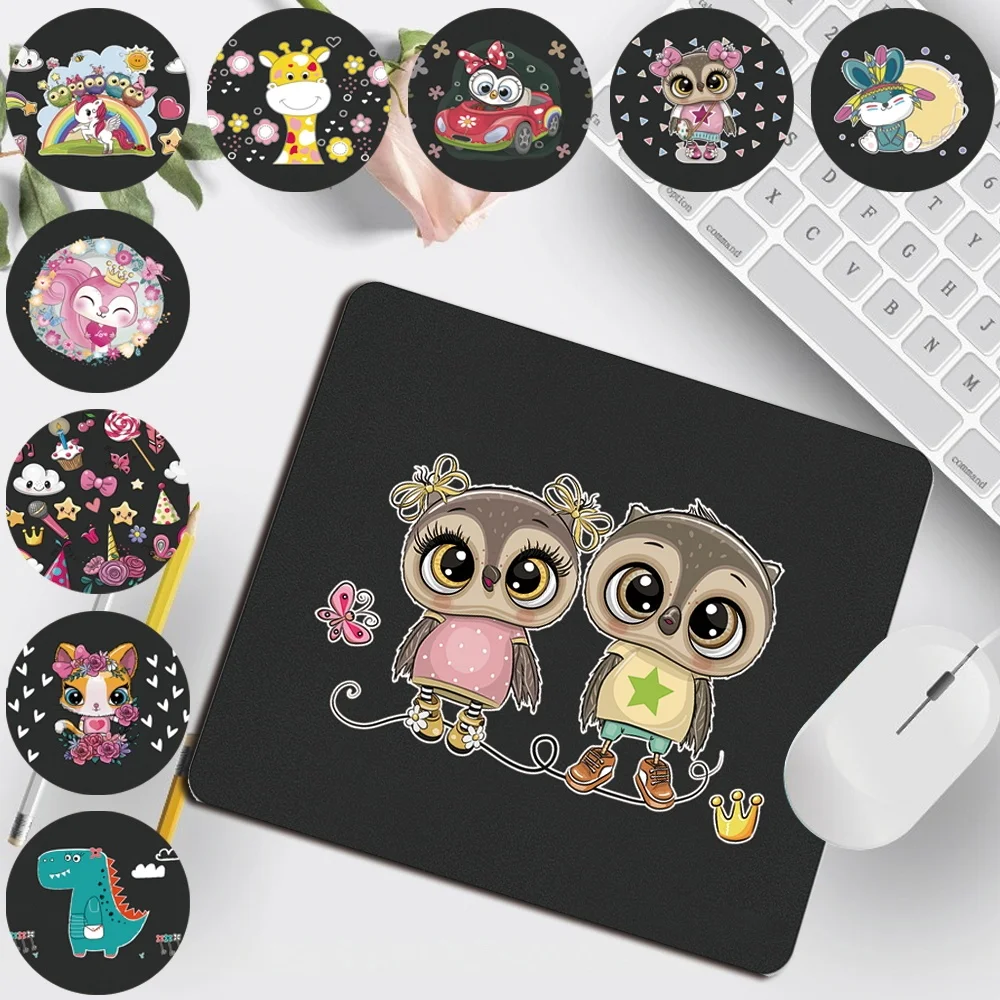 

Mousepad Portable Small Mouse Pad PU Leather Waterproof Easy-to-clean Home Office Computer Mouse Mat Cute EVA Pattern Series