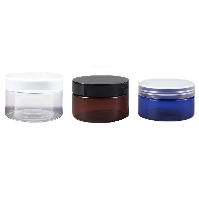

10pcs 100g 150g Amber/Blue/clear Empty Plastic Jar Cream Pot Makeup Cosmetic Container Storage Box Anti Light Bottles Leakproof