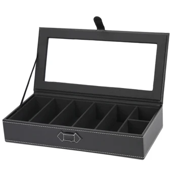 

5 Grids Portable Sunglasses Organizer Storage Box Jewelry PU Leather Collection Glasses Display Holder Travel Case