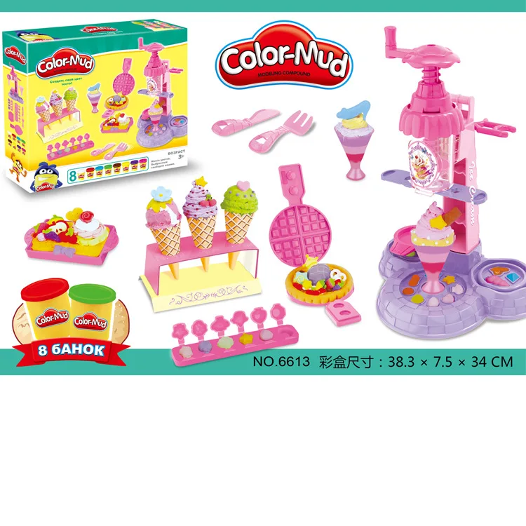 

Children Play House Food CHILDREN'S Toy Colored Clay Double Color Ice Cream D. Self-Made CHILDREN'S Toy Colored Clay