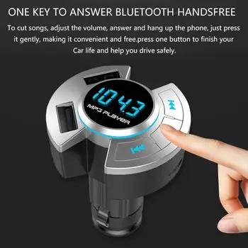 

Car Bluetooth 5.0 FM Transmitter Wireless Handsfree Audio Receiver Auto MP3 Player 2.1A Dual USB Fast Charger Car Accessories