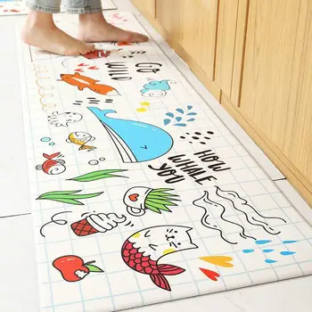 

Skid Resistant Floor Mat Doodling Kitchen Leatherwear Waterproofing Decoration Kitchen Mat Soft Anti-Fatigue Mattress Sofa Home