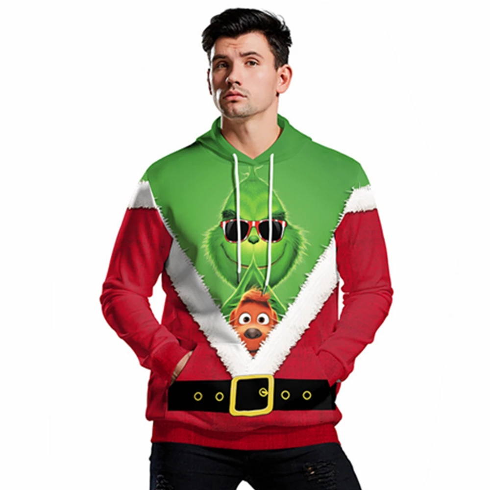 3D Толстовка Grinch, Рождественские толстовки, мультяшная забавная зеленая Толстовка «монстры», пуловер с капюшоном, куртка на молнии для мужчин и женщин, хип-хоп, уличная одежда