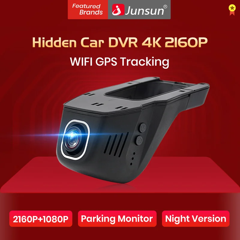 R$158.51 33% de desconto|Junsun s690 4 k wifi câmera do carro dvr ntk 96660 2160 p dashcam gravador de vídeo registrador gps rastreamento noite versão estacionamento monitor-in DVR/Câmera Dash from Automóveis e motos on AliExpress 